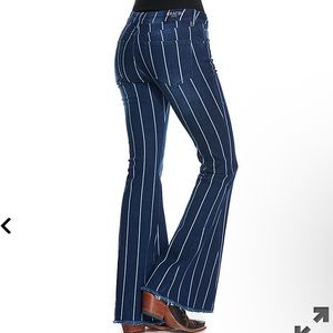 Striped high rise flare bell bottoms